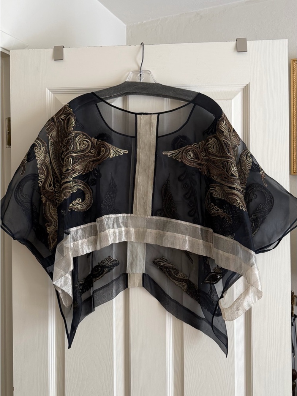 Gary Graham Silk Embroidered Top - Picture 2 of 7